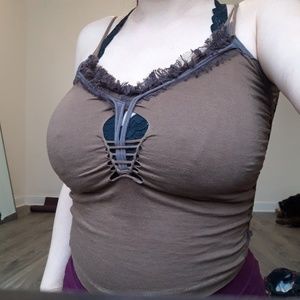 Crop top with knots on ribs never worn